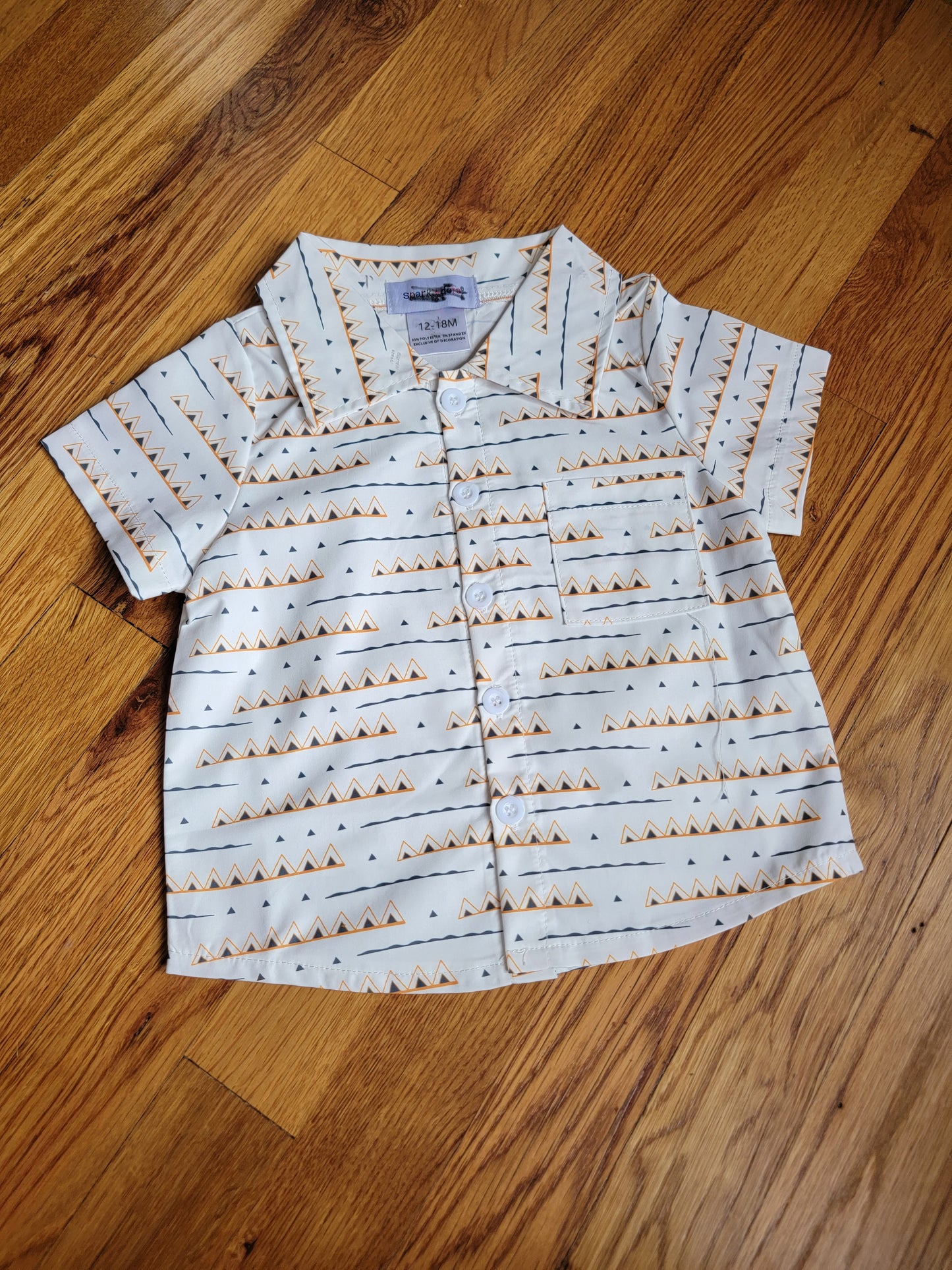 Boys Collared Button Down - Cream