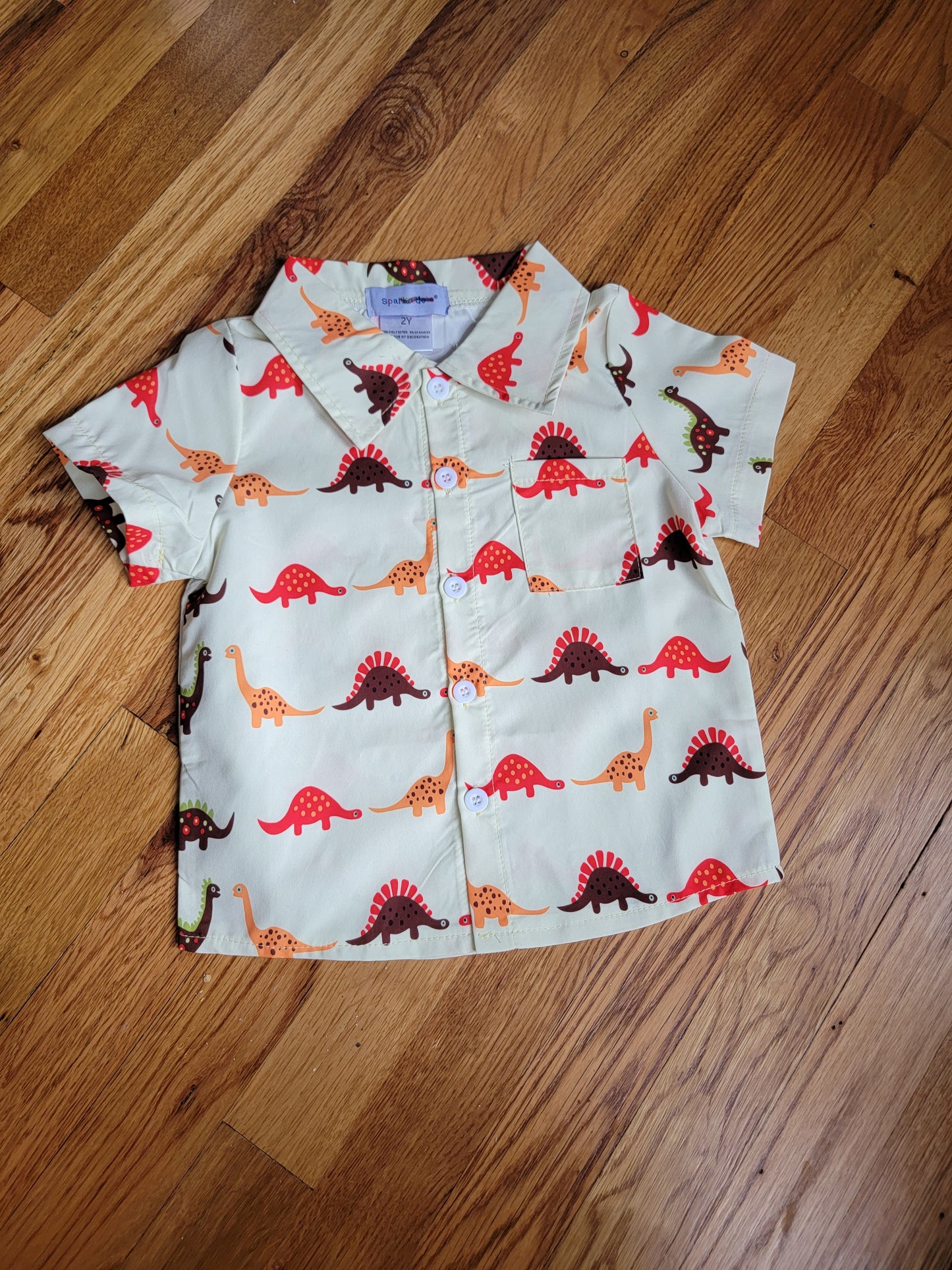 Boys Collared Button Down - Dinosaurs