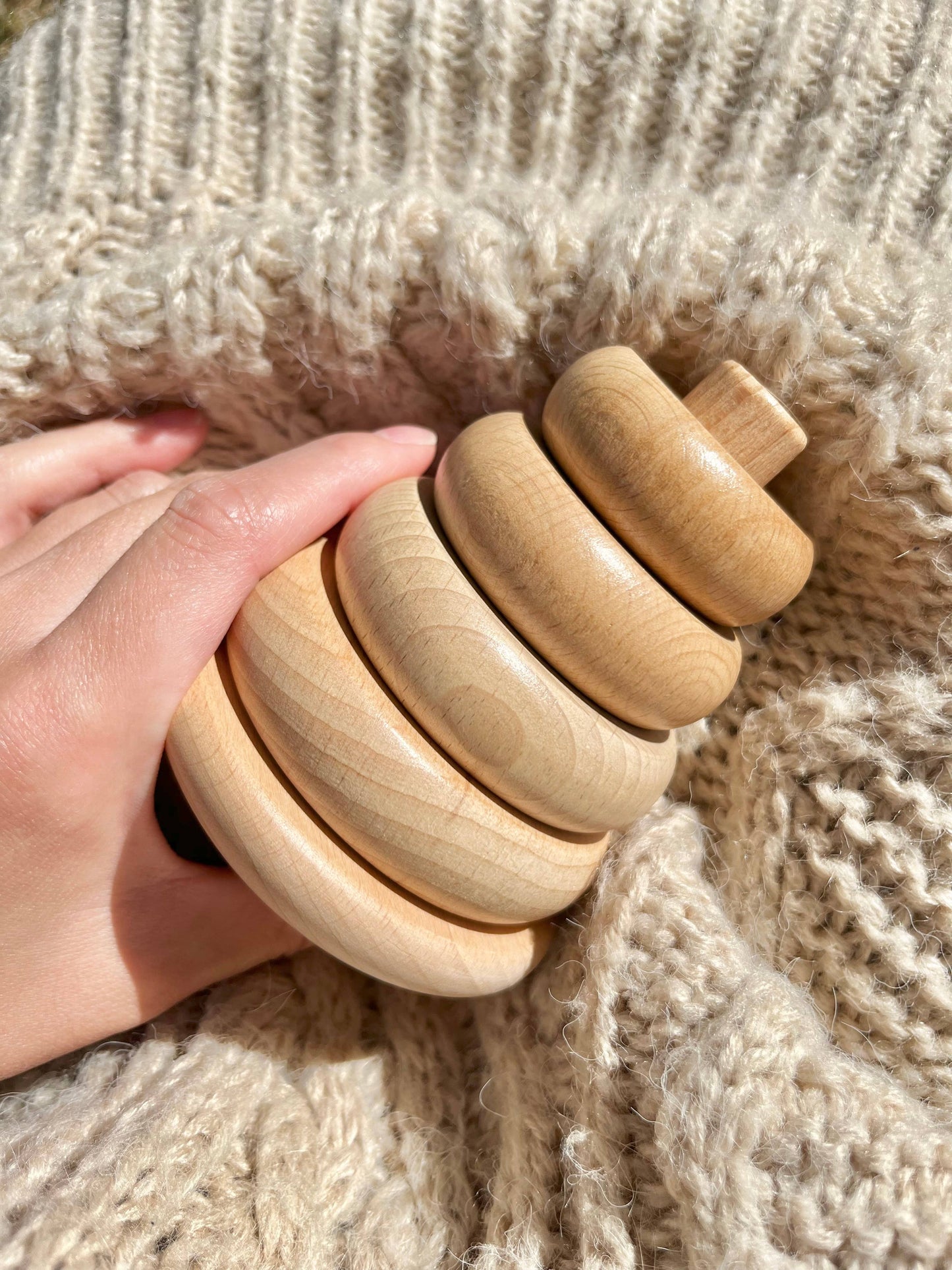 Wooden Stacking Pyramid Wood Stacking Toy