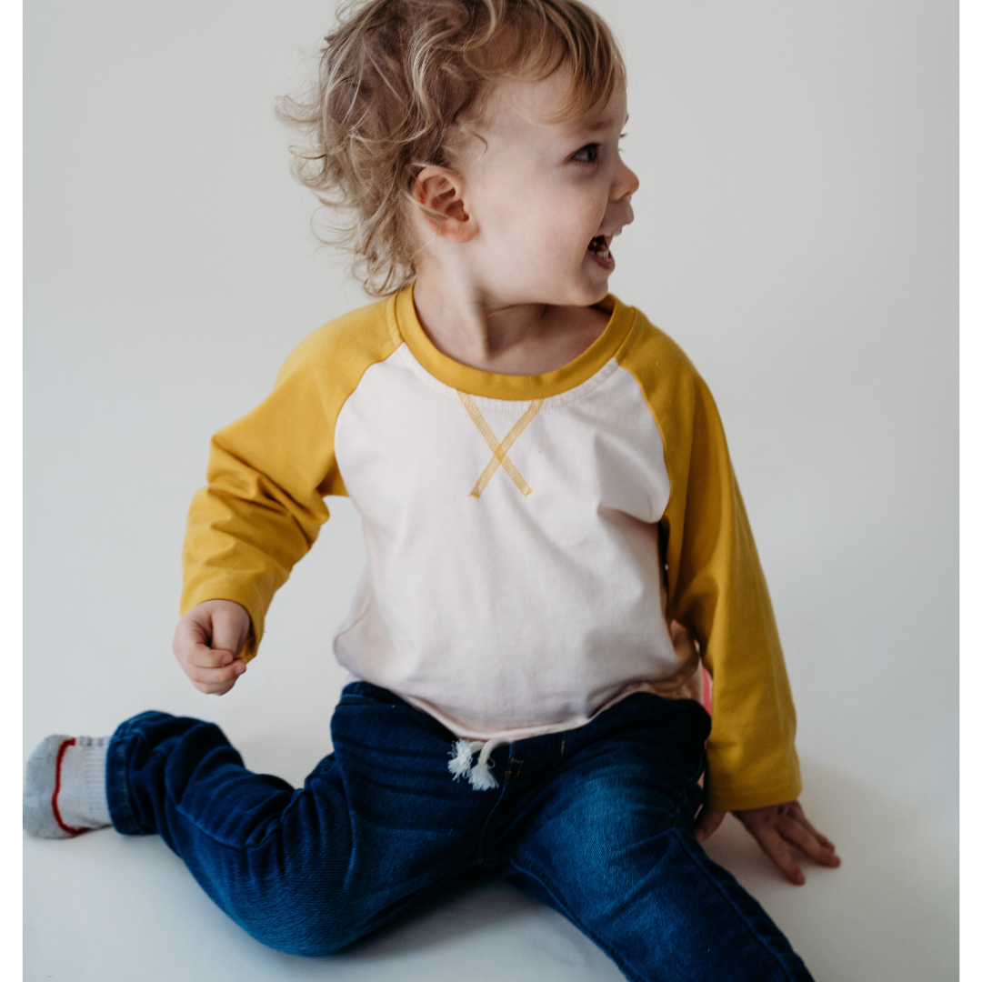 Raglan Baseball Tee - Yellow