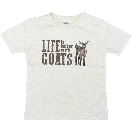 GOATS "Life is better with Goats" Beige Toddler or Youth tee