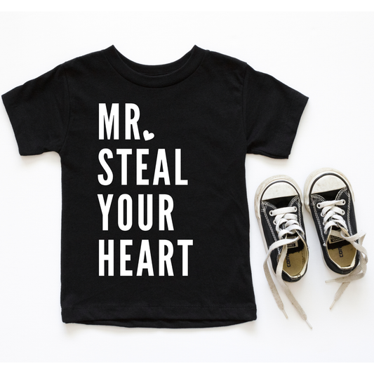 Mr. Steal your Heart Boys Graphic Tee (White Ink)