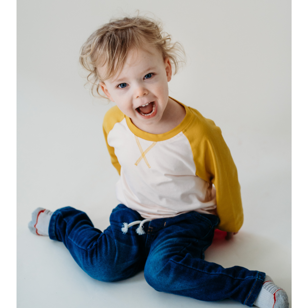 Raglan Baseball Tee - Yellow