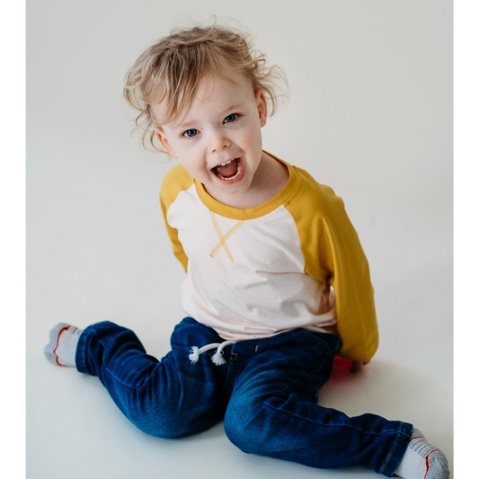 Raglan Baseball Tee - Yellow